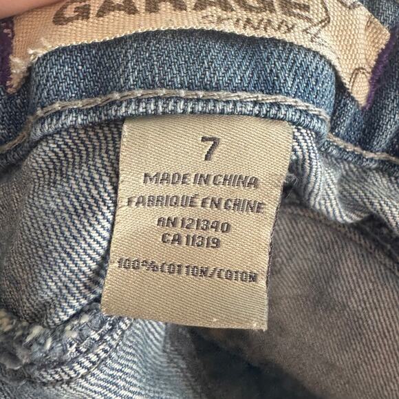 GARAGE Skinny Jeans Womens Size 7 Blue Distressed Ripped Light Wash Denim - Picture 7 of 8